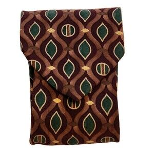 #6370 Brandini Le Collection Silk mens Necktie Olive green and Maroon